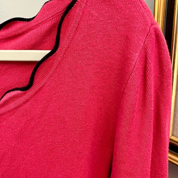 ROZ&ALI Women’s lightweight sweater, Plus Size 3X, like new, fuchsia pink/black - Picture 5 of 15